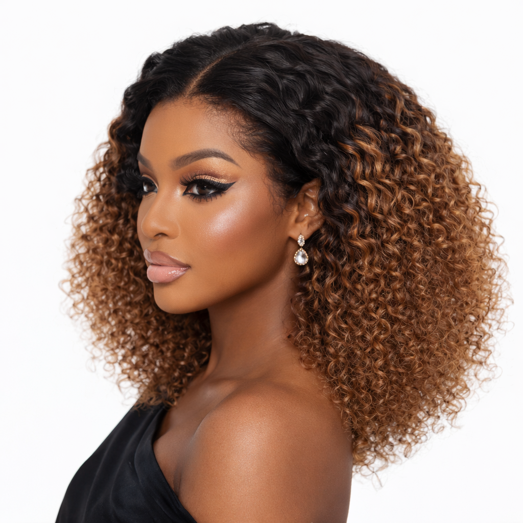 Perruque  Bouclée Ombre Double Drawn – Volume Luxe & Boucles Souples