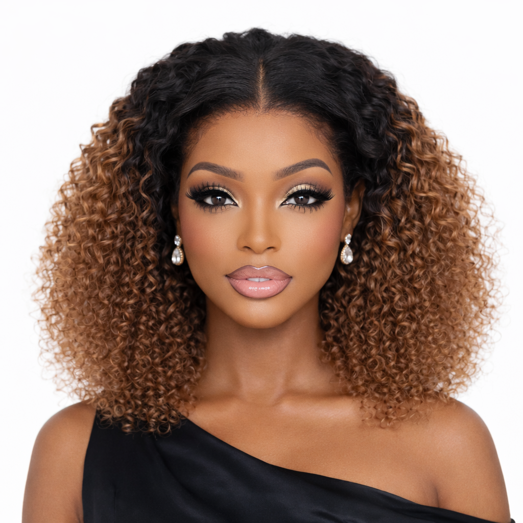 Perruque  Bouclée Ombre Double Drawn – Volume Luxe & Boucles Souples