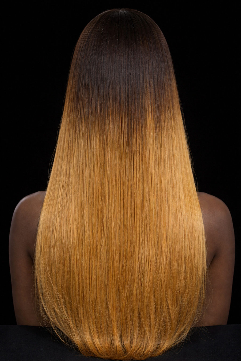 Perruque Lisse Ombre Blond Miel 22 Pouces