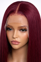 Bone Straight Burgundy Lace Wig – 28 Inches