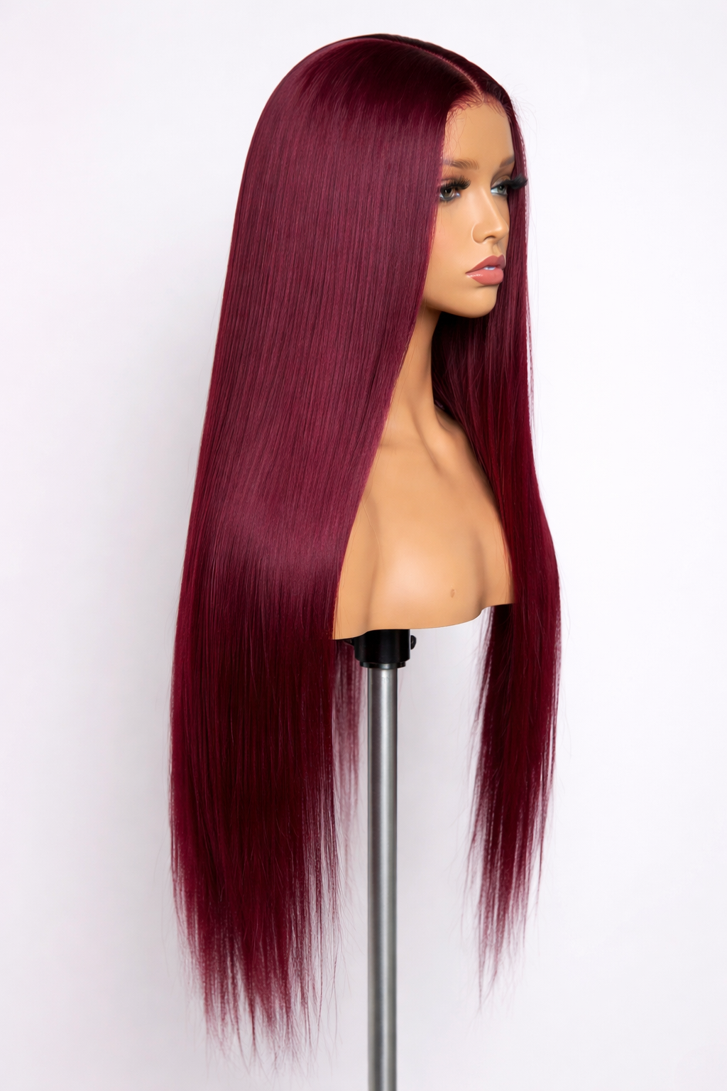 Bone Straight Burgundy Lace Wig – 28 Inches